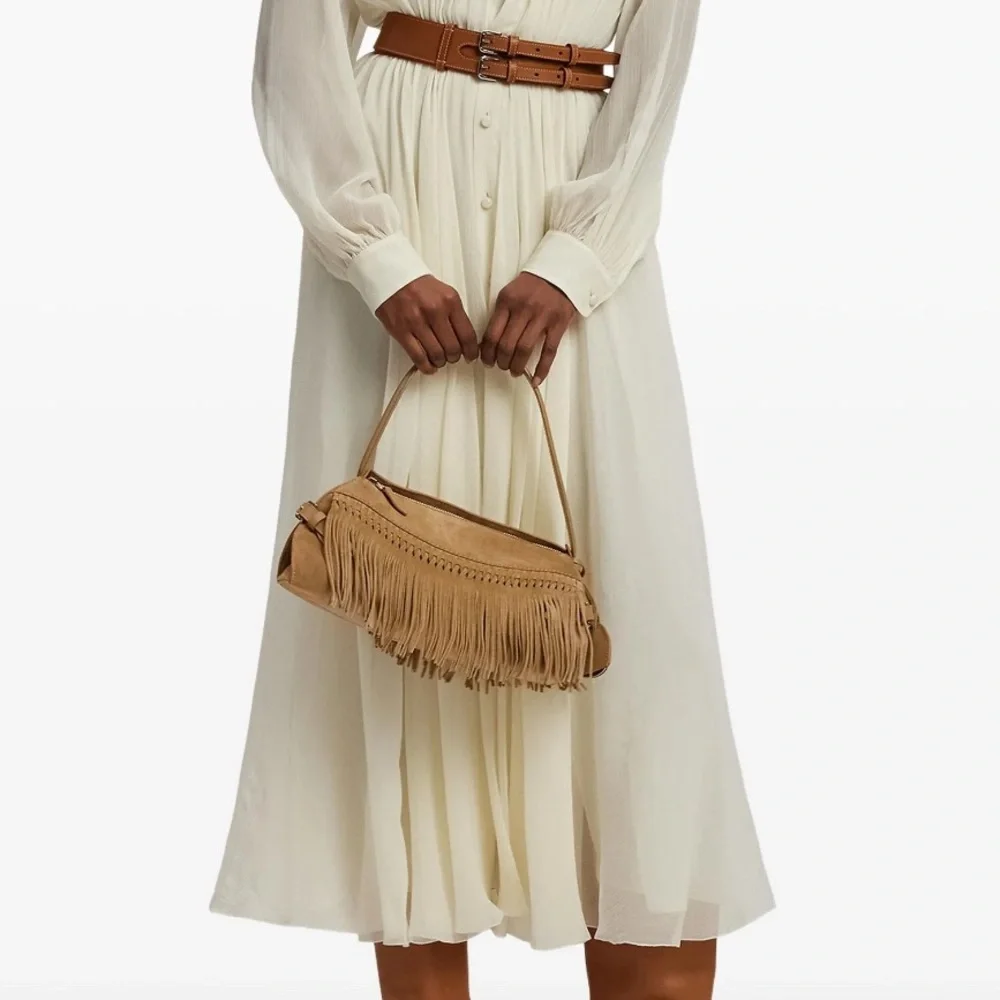 Ralph Lauren Collection Tan Fringe Shoulder Bag - Picture 3 of 13